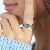 Bague Amour Infini avec Pierres de Naissance [Argent 925]