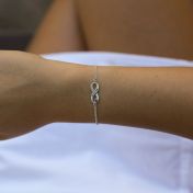 Infinity engravings and cubic zirconia circle birthstones of your choice