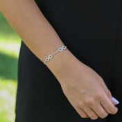 Bracciale Infinito con Nome e Pietra di Nascita [Argento 925]