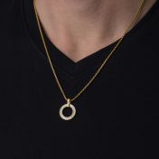 Infinity Circle Men's Name Necklace - 18K Gold Plated