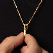 Infinity Circle Men's Name Necklace - 18K Gold Plated