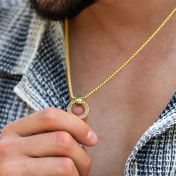 Signature Infinity Circle Men's Name Necklace [Gold Plated]