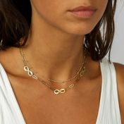 Collier Infini avec Prénoms [Plaqué Or 18ct]