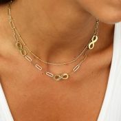 Collier Infini avec Prénoms [Plaqué Or 18ct]