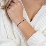 Ties of Heart Initial Bracelet - Blue Cord [14 Karat Gold]