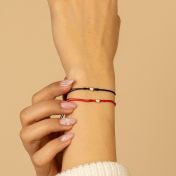 Ties of Heart Initial Bracelet - Red Cord [14 Karat Gold]