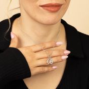 Talisa Initials Necklace with Crystals [Sterling Silver]