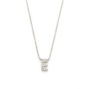 Diamond Initial Necklace [14 Karat White Gold]