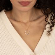 Crystal Heart Initial Necklace [18K Gold Plated]