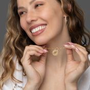 Compass Initials Diamond Necklace [18K Gold Plated]