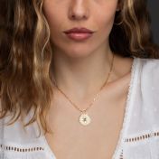 Compass Initials Diamond Necklace [18K Gold Plated]