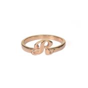 3D Initial Ring [Rose Gold Plated]