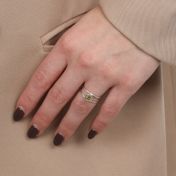 Initialen Ring [14K Goud & Sterling Zilver]