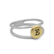 Initialen Ring [14K Goud & Sterling Zilver]