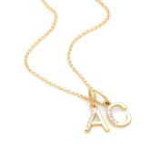 Talisa Initials Necklace with Crystals [Bañado en Oro de 18K]
