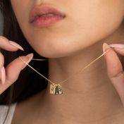 Mirella Initials Charm Diamond Necklace [18K Gold Vermeil]