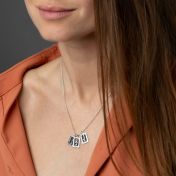 Midnight Initials Diamond Necklace [Sterling Silver]