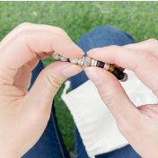 Pulsera Personalizada de Jaspe para Mujer Firma de Picasso [Plata de Ley]