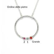 Collana Amore Materno con Pietra di Nascita [Argento 925 - Martellato]