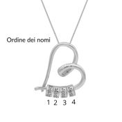 Collana Nodi del mio Cuore con Nome [Argento 925]