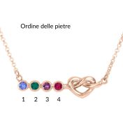 Collana Nodi del Cuore con Pietra di Nascita [Placcata Oro Rosa 18kt]