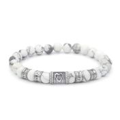 Herzensbindungen Armband aus Howlith [Silber]