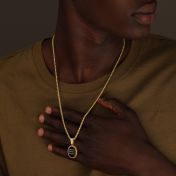 Collier Jayden Onyx avec Prénoms pour Homme [Plaqué Or 18ct]