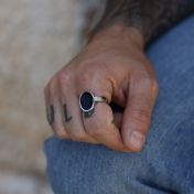 Jayden Onyx Men Ring - Sterling Silver