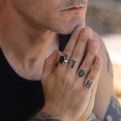 Jayden Onyx Men Ring - Sterling Silver
