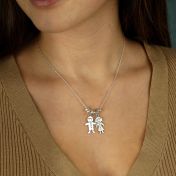 Collana Famiglia Preziosa con Nome [Argento 925]