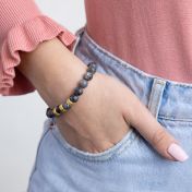 Labradorite Women Name Bracelet [18K Gold Vermeil]