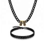 Last Minute Gift - Dark Cuban Set For Men [Gold Plated]