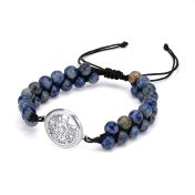 Lapis Lazuli Map Men Bracelet [Sterling Silver]
