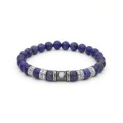 Lapis Lazuli Women Name Bracelet with Diamond [Sterling Silver]