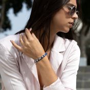 Family Tree Women Name Bracelet With Lapis Lazuli Stones [Silver]