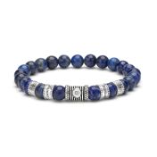 Lapis Lazuli Women Name Bracelet with 0.30 ct Diamond [Sterling Silver]