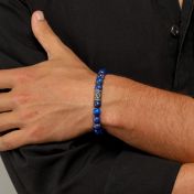 Lapis Lazuli Evil Eye Men Bracelet