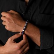 Lapis Lazuli Evil Eye Men Name Bracelet
