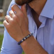  Hamsa Herrenarmband mit Gravur und Lapislazuli