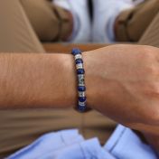  Hamsa Herrenarmband mit Gravur und Lapislazuli
