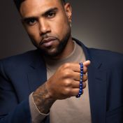 Lapis Lazuli Men Bracelet with Nano Bible [Silver]