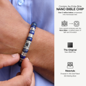 Herrenarmband aus Lapis Lazuli mit Nano-Bibel und Gravur