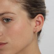 Large Beaded Hoop Earrings [18K Gold Plated]