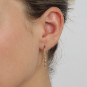 Large Beaded Hoop Earrings [18K Gold Plated]