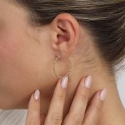 Large Beaded Hoop Earrings [18K Gold Vermeil]