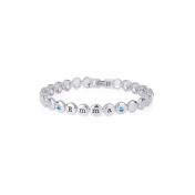 Mia Statement Tennis Engraved Bracelet with Gemstones [Sterling Silver]