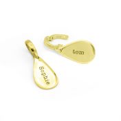 Grande Charm a forma di Goccia con Nome [Oro Vermeil 18kt]