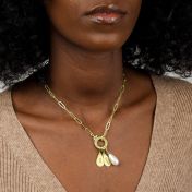 Grande Charm a forma di Goccia con Nome [Oro Vermeil 18kt]