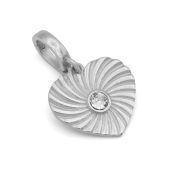 Large Heart Charm with Crystal [Sterling Silver]