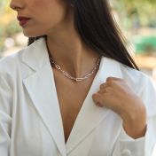 Collar Clásico de Cadena de Clip [Plata de Ley]